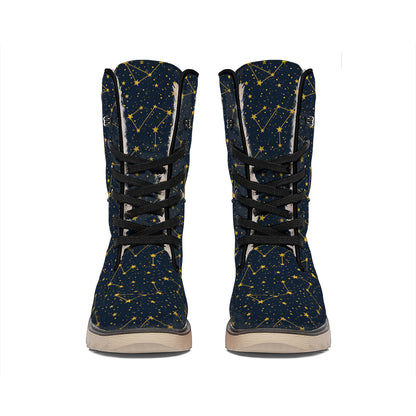 Constellation Symbols Pattern Print Winter Boots