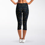 Constellation Symbols Pattern Print Women's Capri Leggings