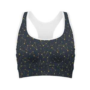 Constellation Symbols Pattern Print Women's Sports Bra