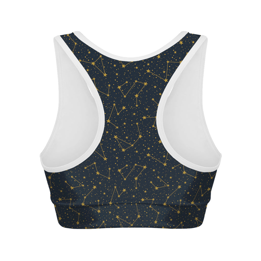 Constellation Symbols Pattern Print Women's Sports Bra