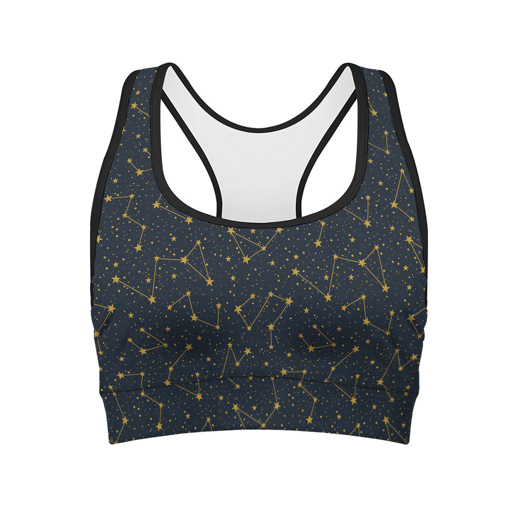 Constellation Symbols Pattern Print Women's Sports Bra