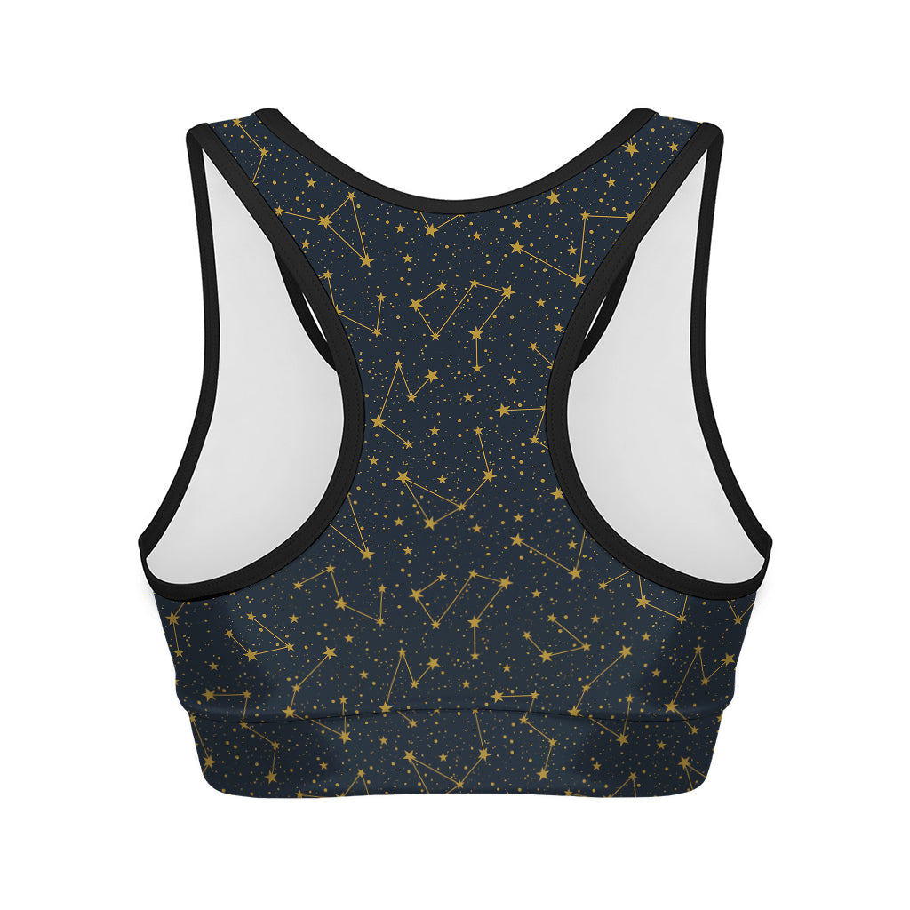 Constellation Symbols Pattern Print Women's Sports Bra