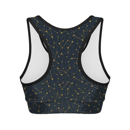 Constellation Symbols Pattern Print Women's Sports Bra