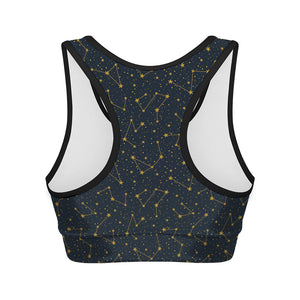 Constellation Symbols Pattern Print Women's Sports Bra