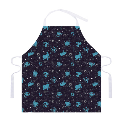 Constellation Zodiac Signs Pattern Print Adjustable Apron