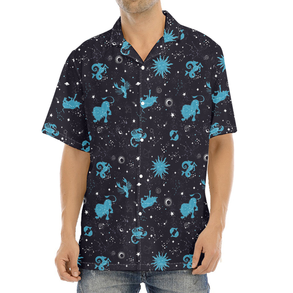 Constellation Zodiac Signs Pattern Print Aloha Shirt