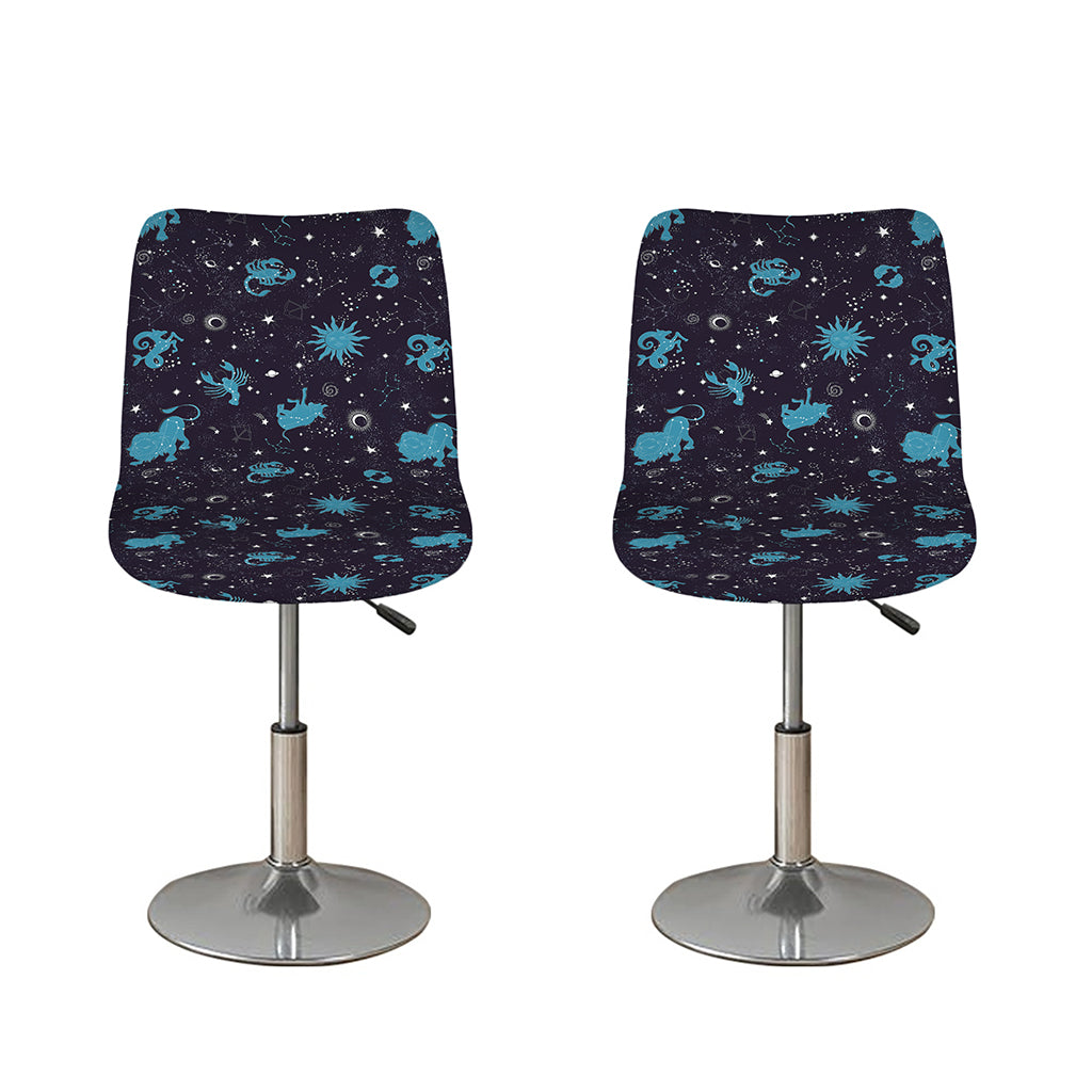Constellation Zodiac Signs Pattern Print Bar Stool Covers