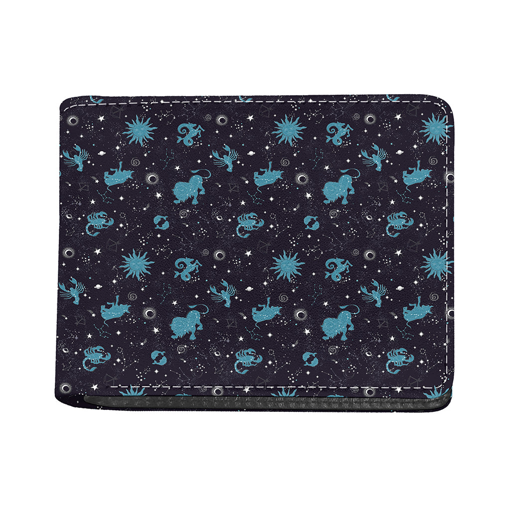 Constellation Zodiac Signs Pattern Print Bifold Wallet