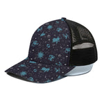 Constellation Zodiac Signs Pattern Print Black Mesh Trucker Cap
