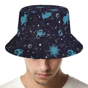 Constellation Zodiac Signs Pattern Print Bucket Hat