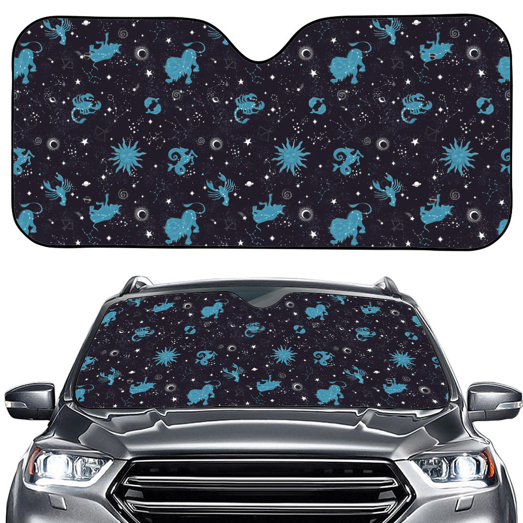 Constellation Zodiac Signs Pattern Print Car Windshield Sun Shade