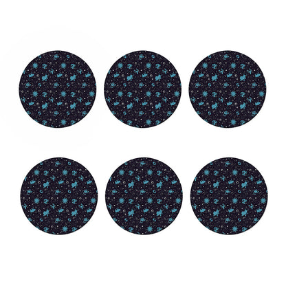Constellation Zodiac Signs Pattern Print Coaster Set