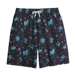 Constellation Zodiac Signs Pattern Print Cotton Shorts