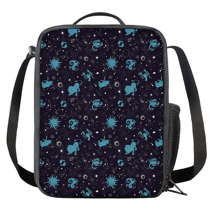 Constellation Zodiac Signs Pattern Print Crossbody Lunch Bag