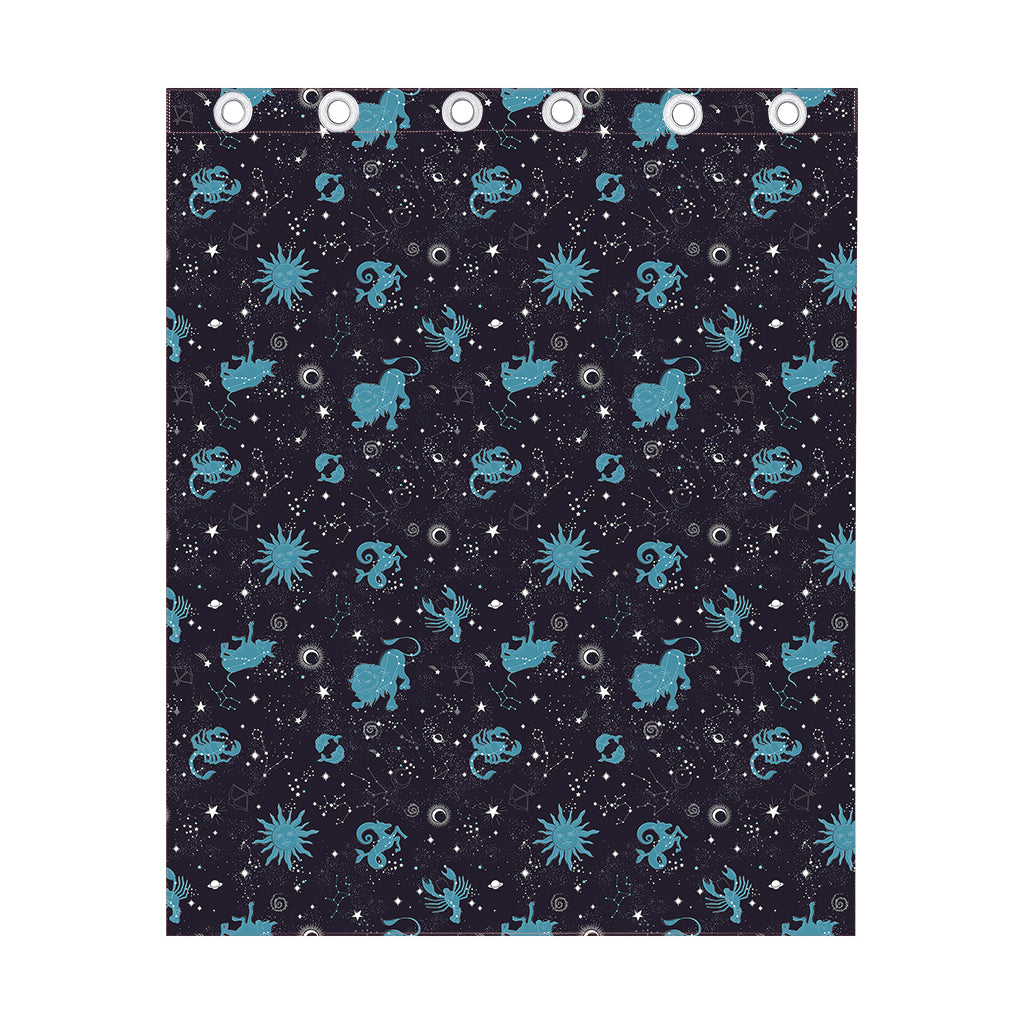 Constellation Zodiac Signs Pattern Print Curtain