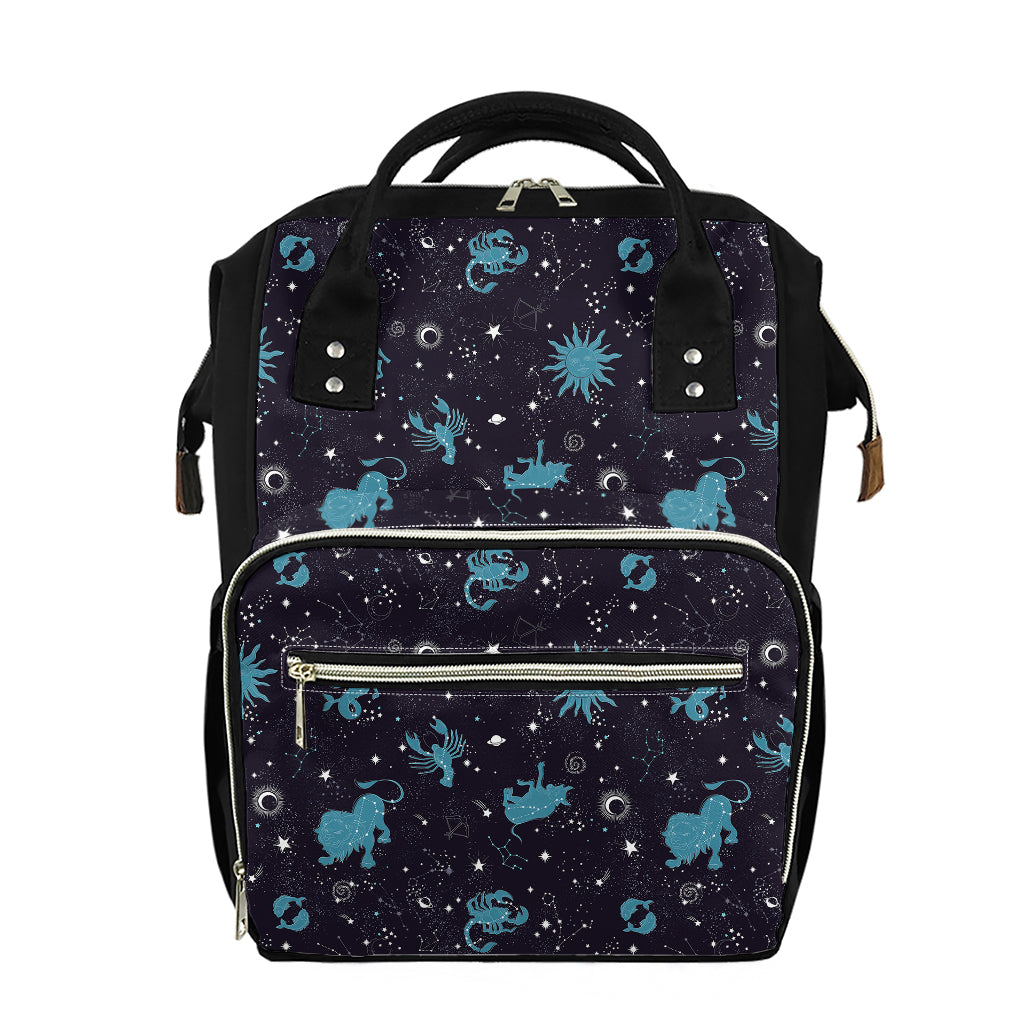 Constellation Zodiac Signs Pattern Print Diaper Bag