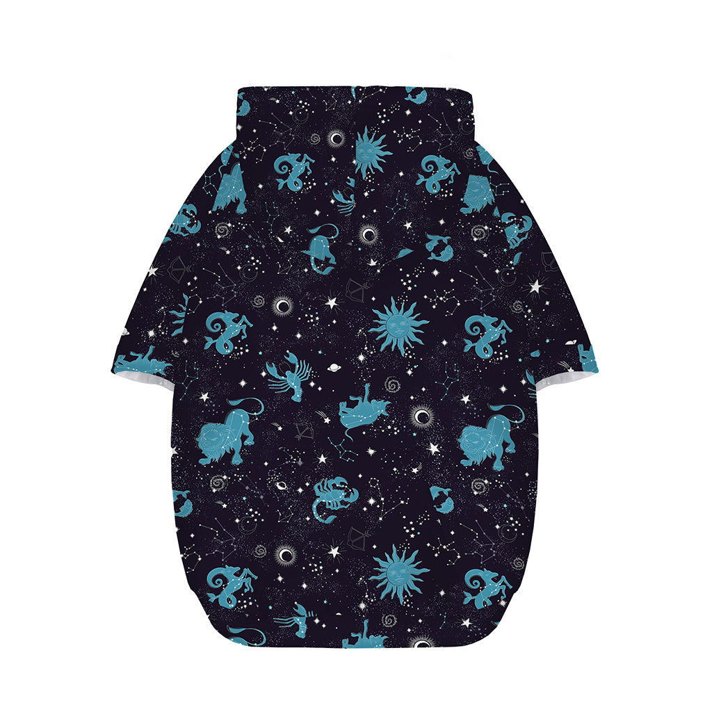 Constellation Zodiac Signs Pattern Print Dog Zip Up Hoodie