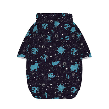 Constellation Zodiac Signs Pattern Print Dog Zip Up Hoodie