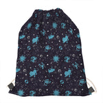 Constellation Zodiac Signs Pattern Print Drawstring Bag