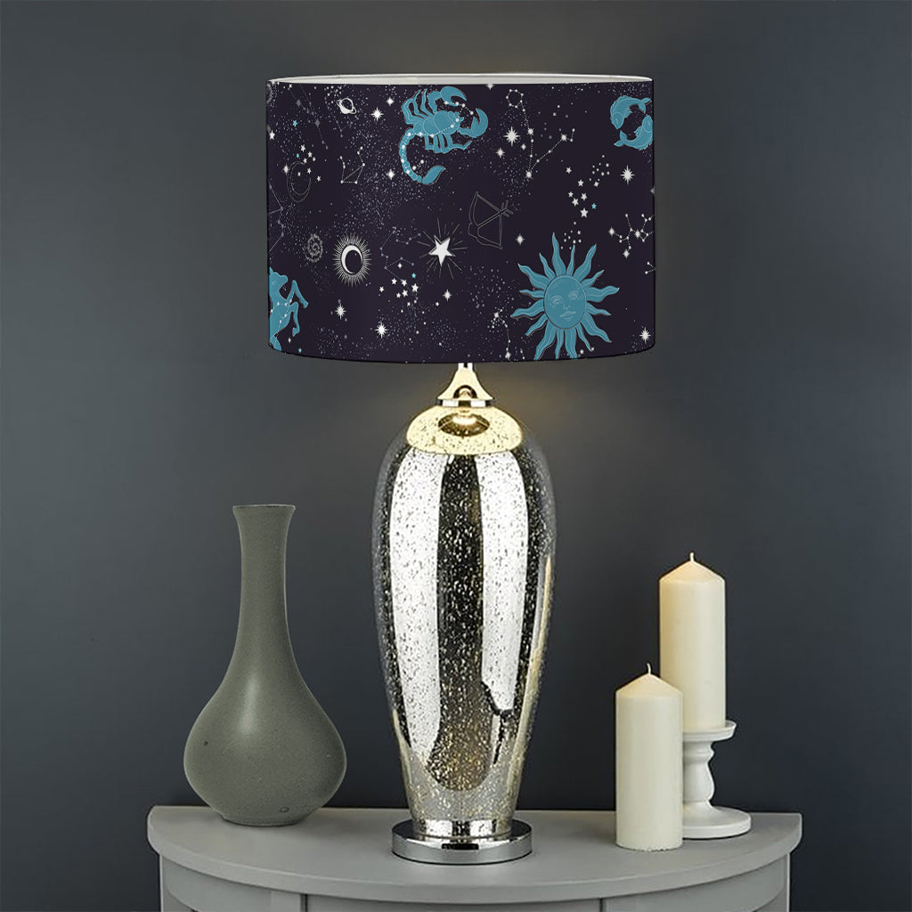 Constellation Zodiac Signs Pattern Print Drum Lamp Shade