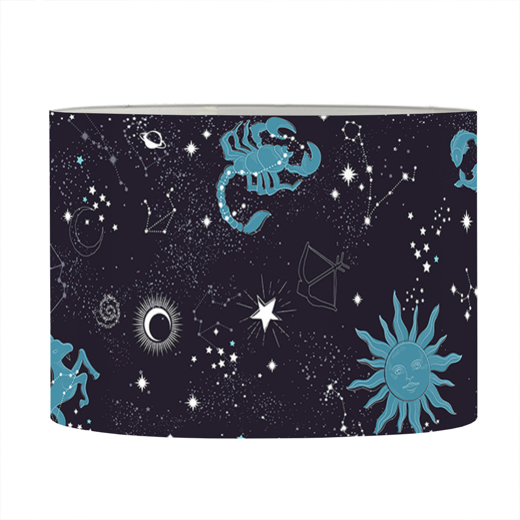 Constellation Zodiac Signs Pattern Print Drum Lamp Shade