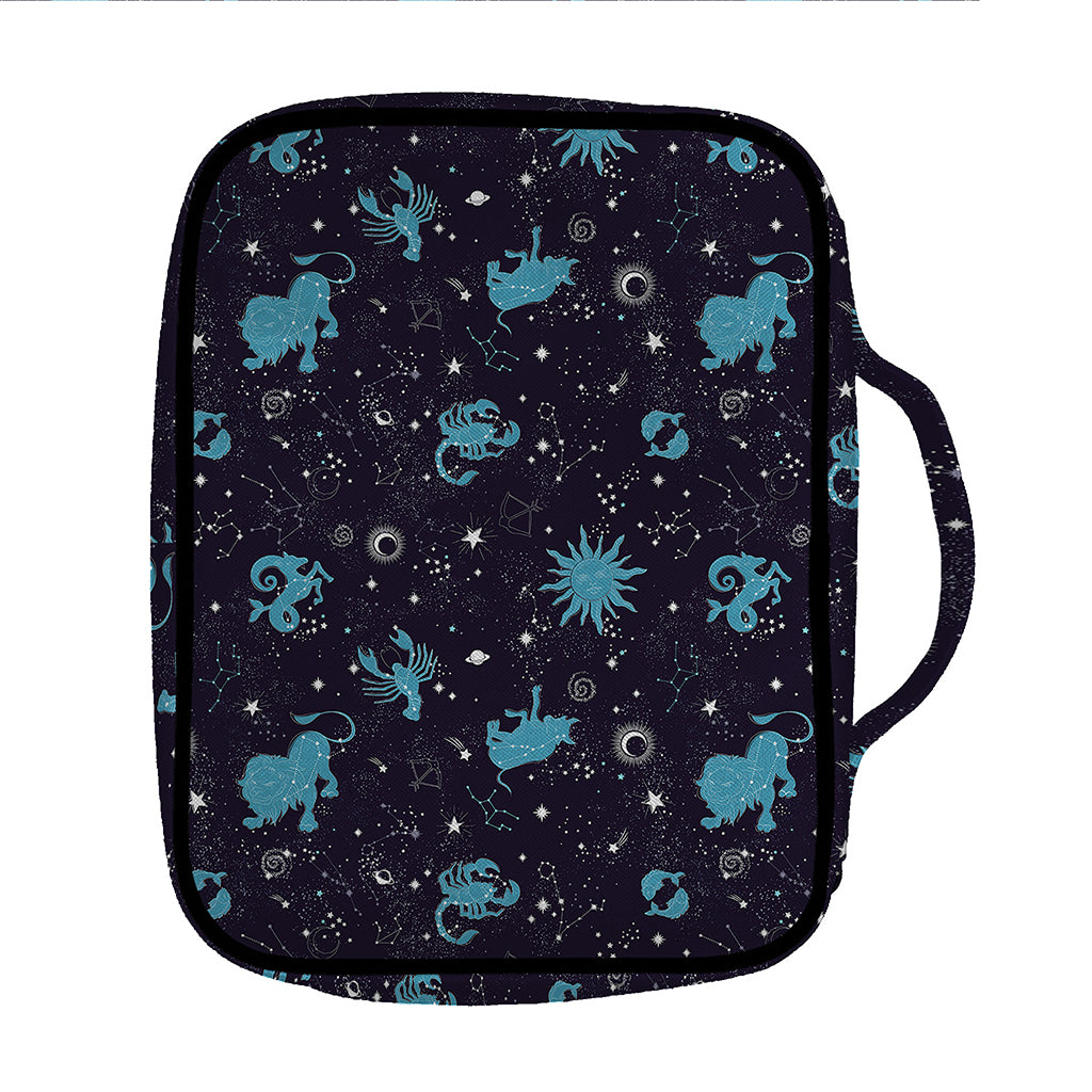 Constellation Zodiac Signs Pattern Print Front Pocket Bible Bag