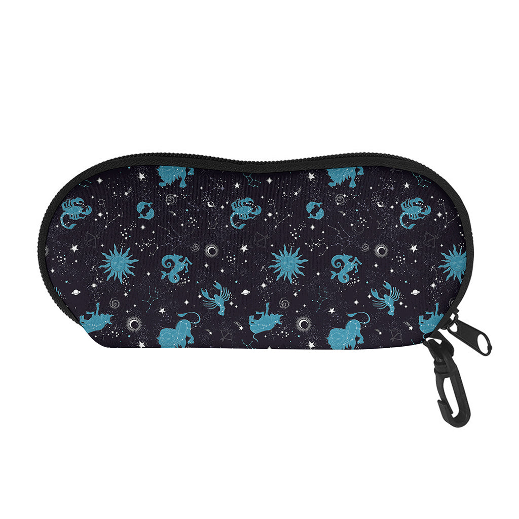 Constellation Zodiac Signs Pattern Print Glasses Case