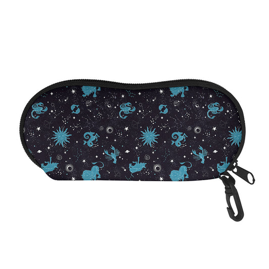 Constellation Zodiac Signs Pattern Print Glasses Case
