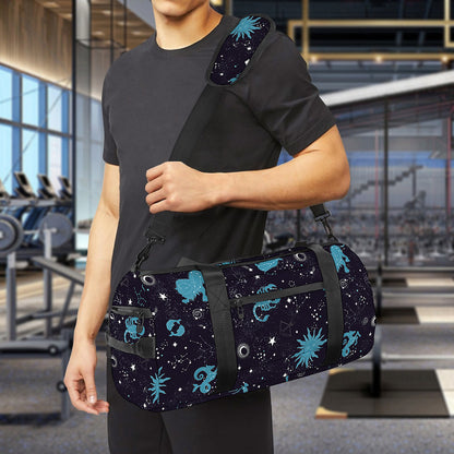 Constellation Zodiac Signs Pattern Print Gym Bag