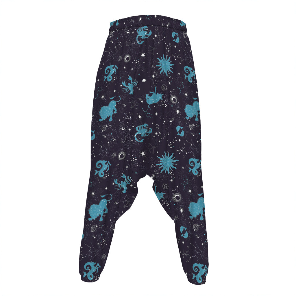 Constellation Zodiac Signs Pattern Print Hammer Pants