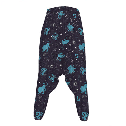 Constellation Zodiac Signs Pattern Print Hammer Pants