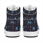 Constellation Zodiac Signs Pattern Print High Top Leather Sneakers