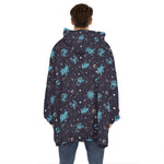 Constellation Zodiac Signs Pattern Print Hoodie Blanket