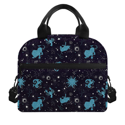 Constellation Zodiac Signs Pattern Print Insulated Lunch Bag