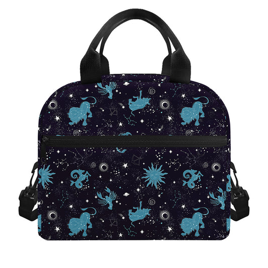 Constellation Zodiac Signs Pattern Print Insulated Lunch Bag