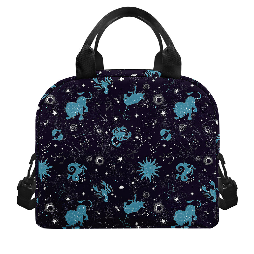 Constellation Zodiac Signs Pattern Print Insulated Lunch Bag