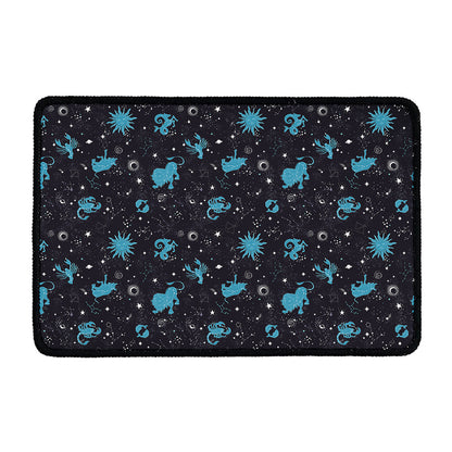 Constellation Zodiac Signs Pattern Print Kitchen Mat