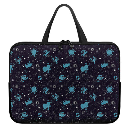 Constellation Zodiac Signs Pattern Print Laptop Sleeve With Handle