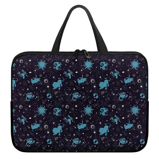 Constellation Zodiac Signs Pattern Print Laptop Sleeve With Handle