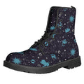 Constellation Zodiac Signs Pattern Print Lace-Up Boots