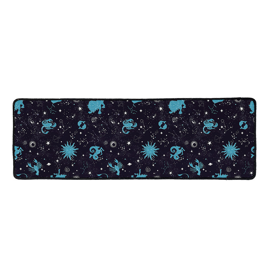 Constellation Zodiac Signs Pattern Print Long Kitchen Mat