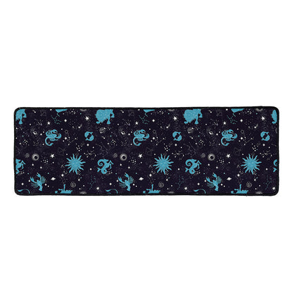 Constellation Zodiac Signs Pattern Print Long Kitchen Mat