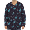 Constellation Zodiac Signs Pattern Print Long Sleeve Baseball Jersey