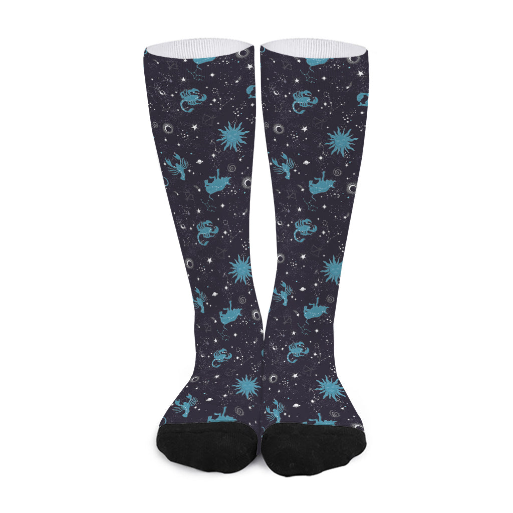 Constellation Zodiac Signs Pattern Print Long Socks