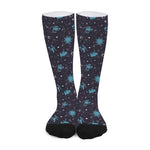 Constellation Zodiac Signs Pattern Print Long Socks