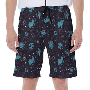 Constellation Zodiac Signs Pattern Print Men's Beach Shorts