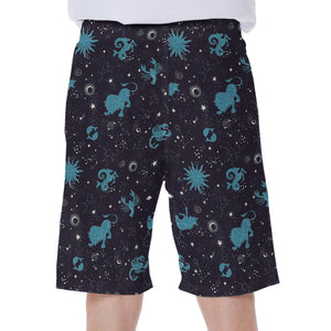 Constellation Zodiac Signs Pattern Print Men's Beach Shorts