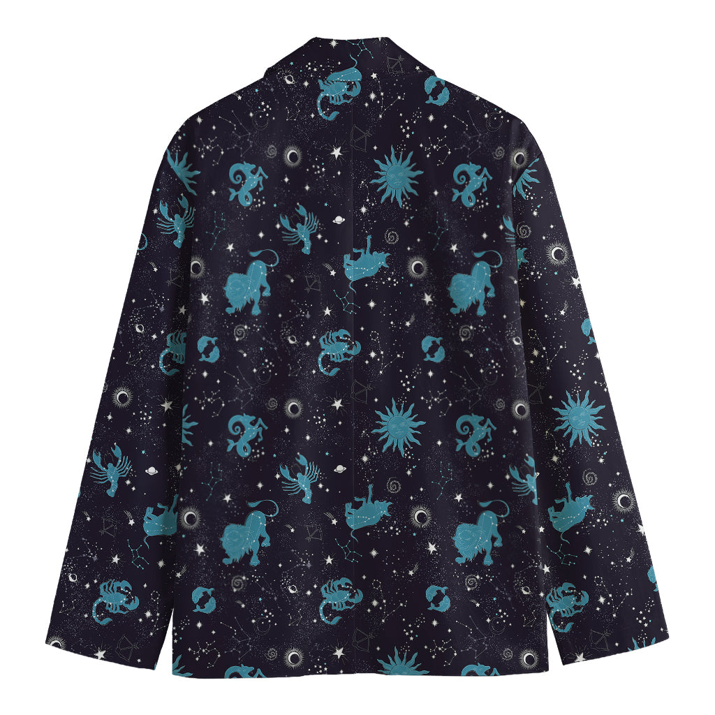 Constellation Zodiac Signs Pattern Print Men's Blazer