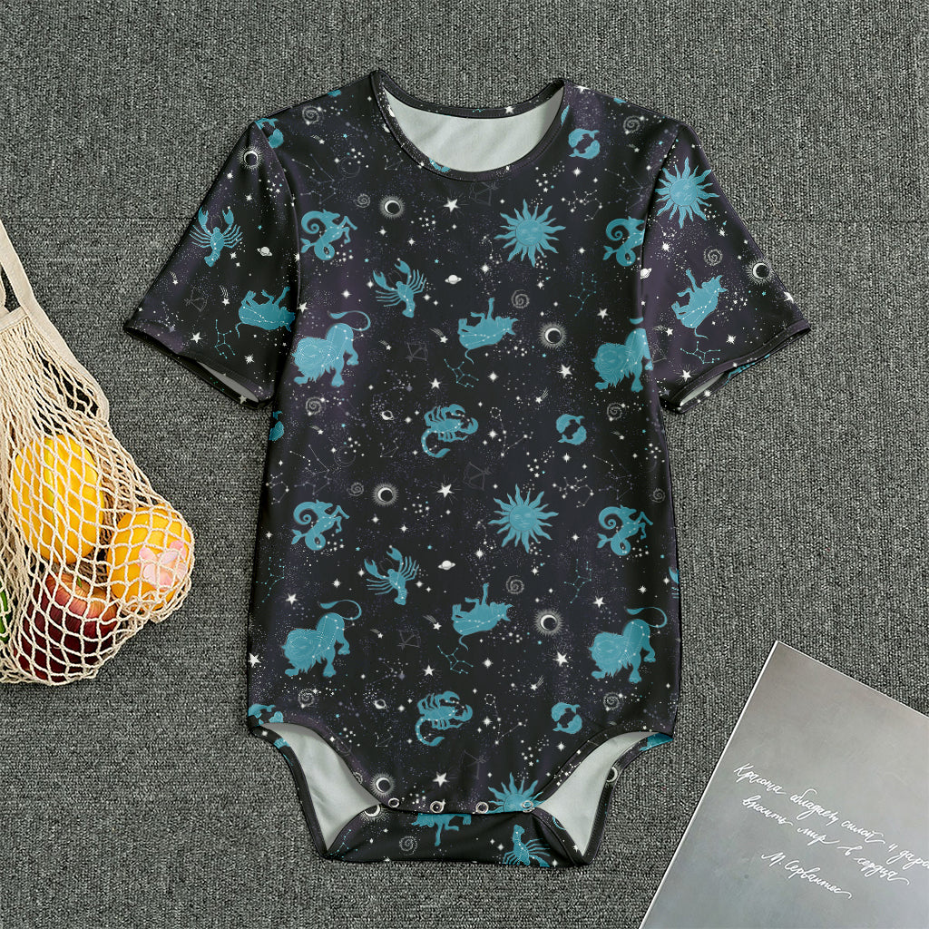 Constellation Zodiac Signs Pattern Print Men's Bodysuit
