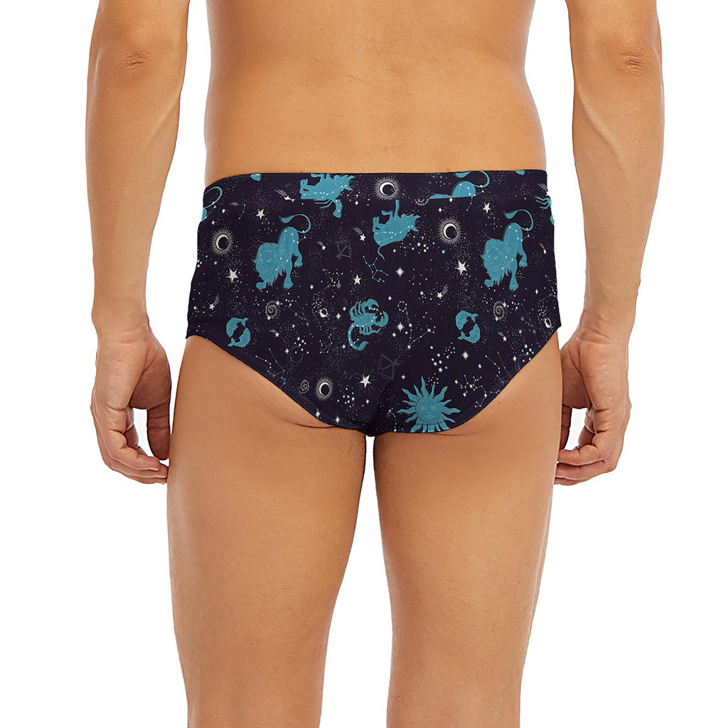 Constellation Zodiac Signs Pattern Print Men's Briefs